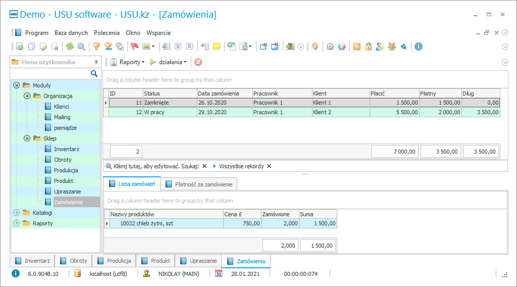 Program do produkcji wyrobów cukierniczych